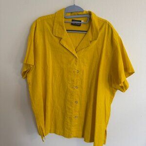 Big Bud Press Short Sleeve Pantry Button-Up in Yellow 1XL